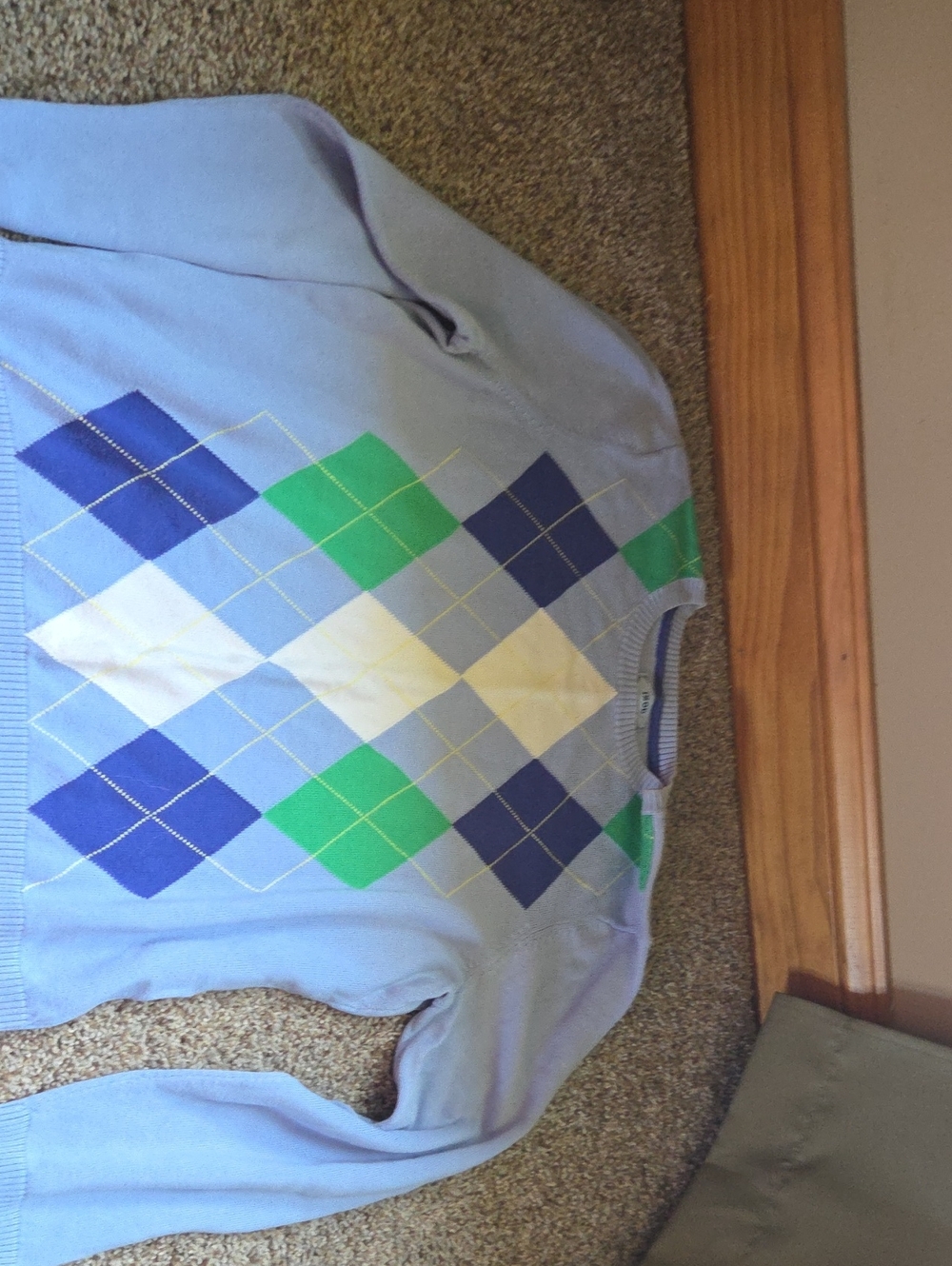 Izod Light Blue Argyle Pullover Sweater